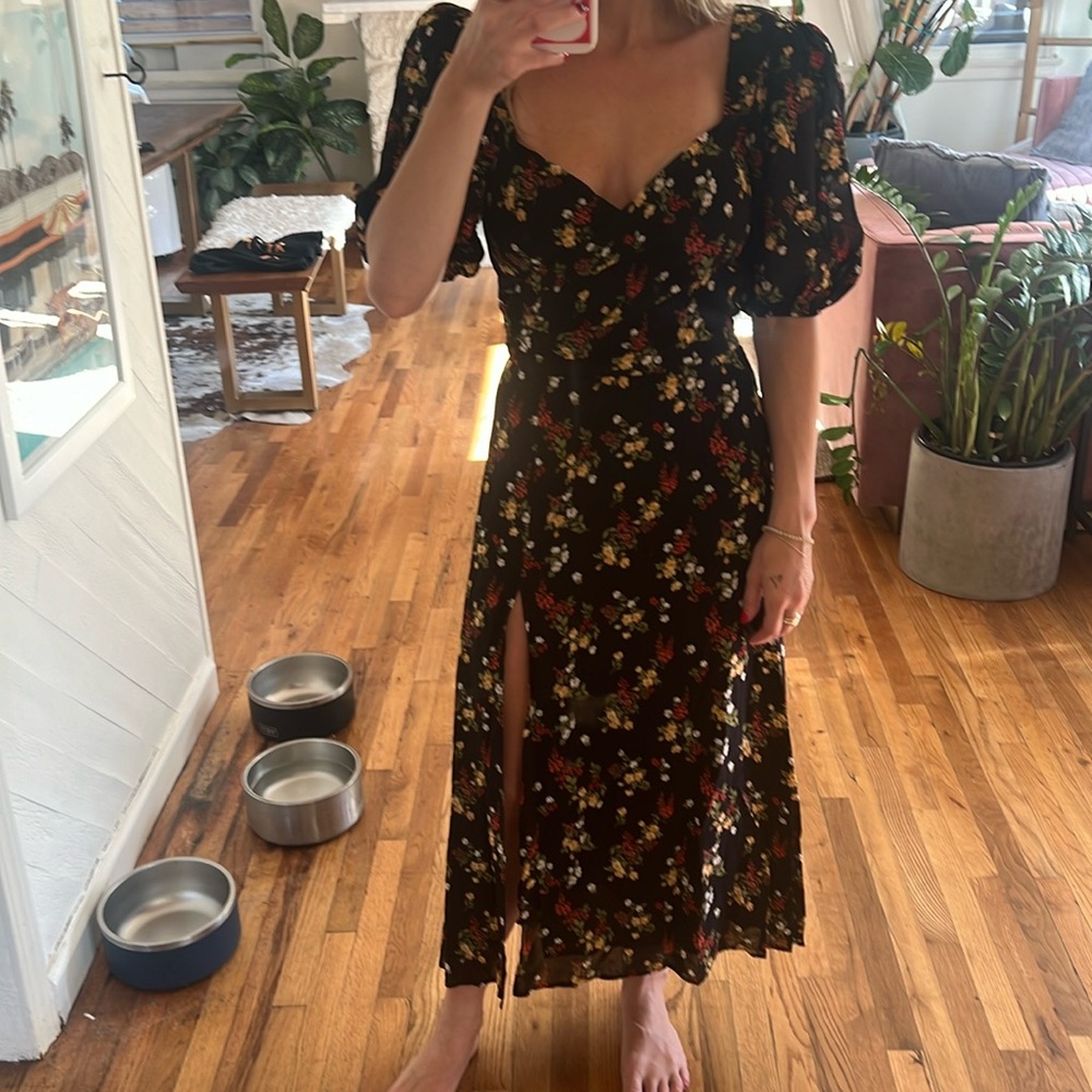 Reformation Wildflower Open Back Side Slit Dress - Size 6